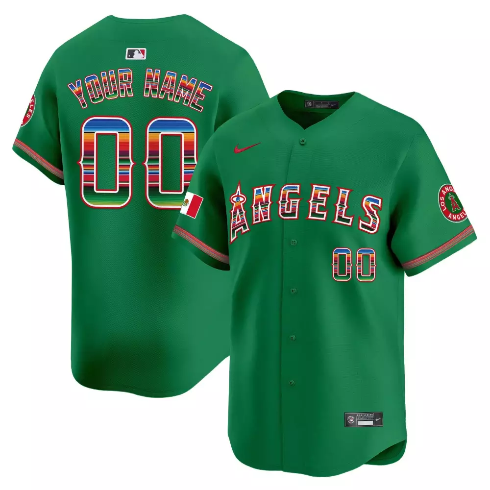 green men los angeles angels mexico vapor premier limited custom jersey all stitched