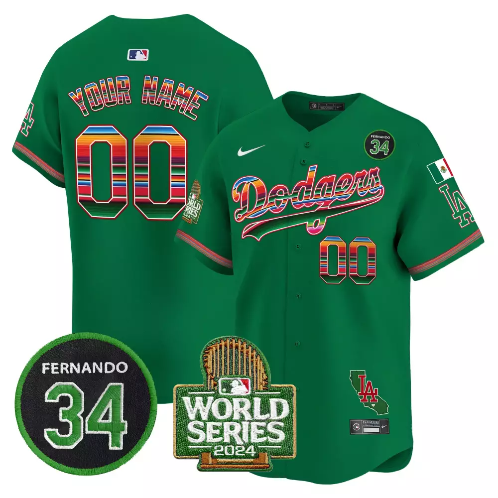 green men los angeles dodgers mexico cool base limited custom jersey v4 all stitched