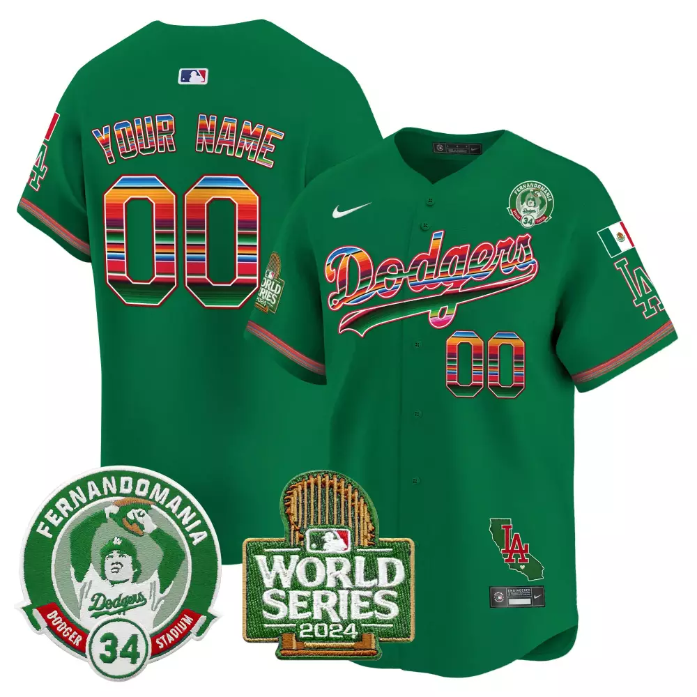 green men los angeles dodgers mexico cool base limited custom jersey v4 all stitched