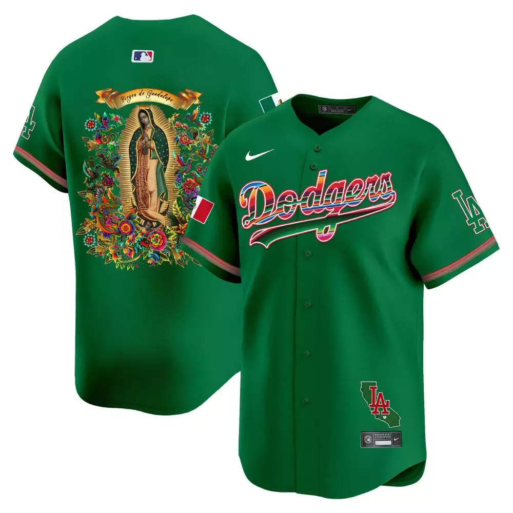 green men los angeles dodgers mexico flex base limited custom jersey all stitched