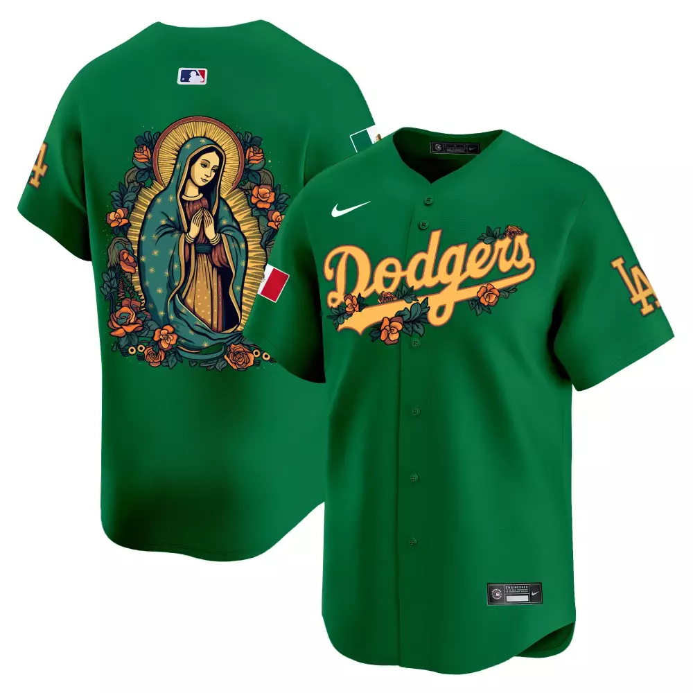 green men los angeles dodgers mexico flex base limited custom jersey all stitched