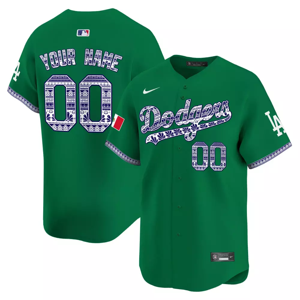 Los Angeles Dodgers Green Men Mexico Vapor Premier Limited Jersey V3 | All Stitched | Fan Gear for Men, Women & Youth