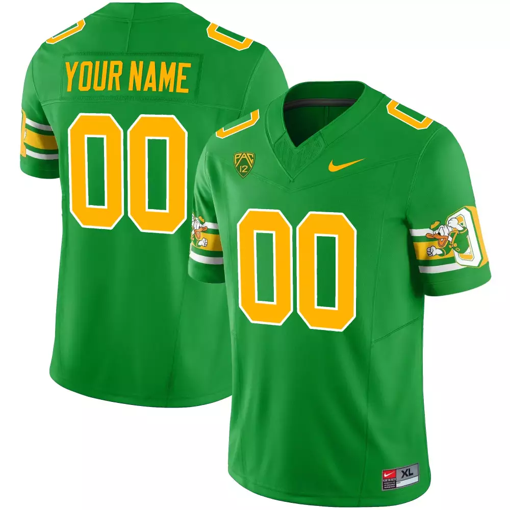 green men oregon ducks ducks mighty oregon ducks 1984 throwback custom jersey v2 stitched