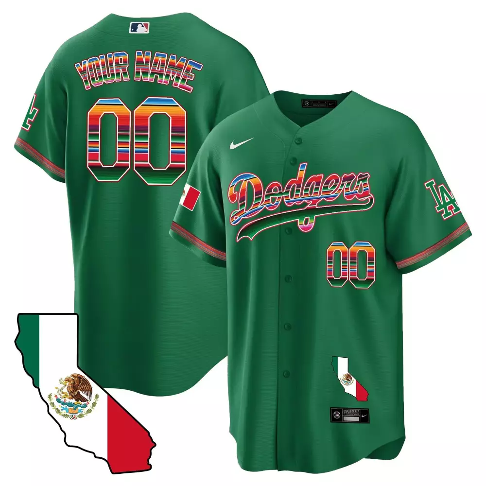 green women los angeles dodgers mexico alternate cool base custom jersey all stitched