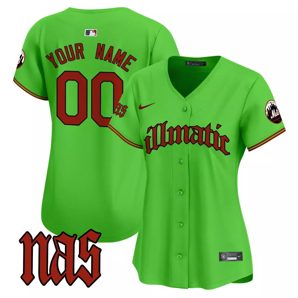 green men new york mets nas illmatic vapor premier limited custom jersey v2 all stitched