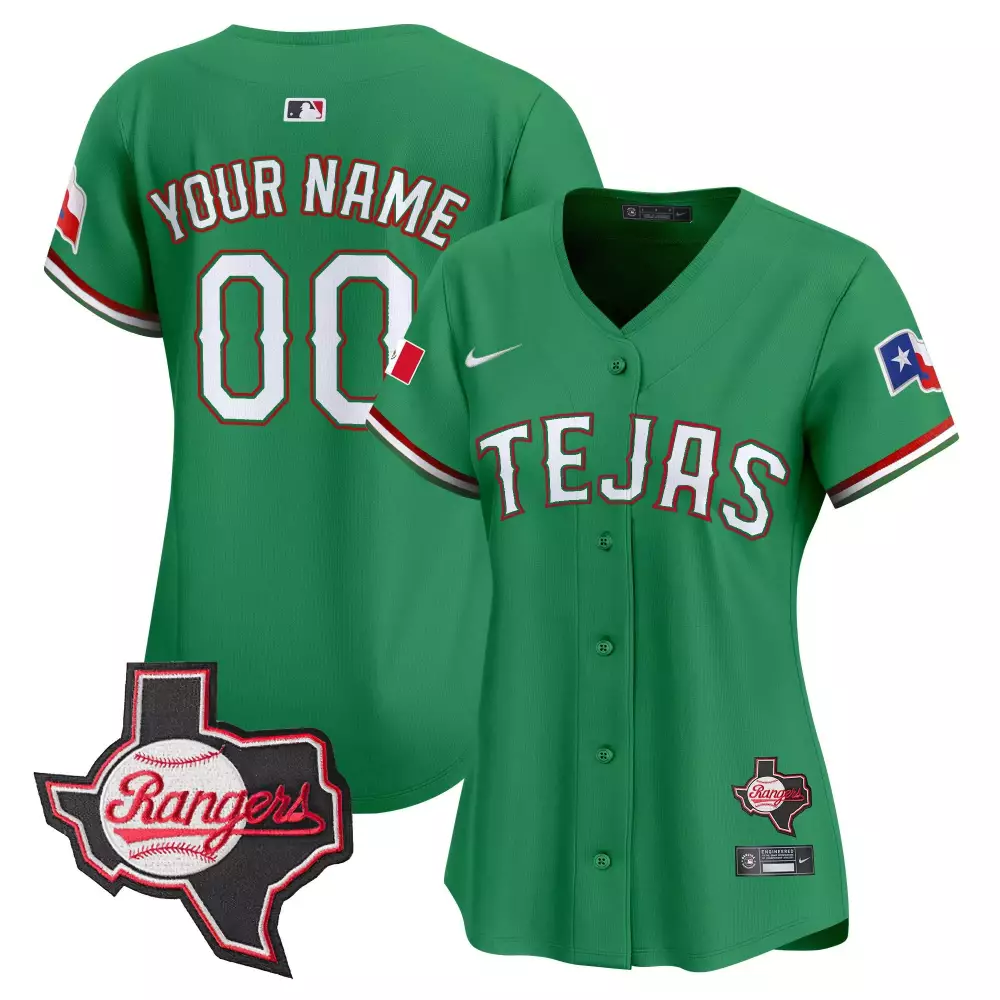 Women's Texas Rangers Green Jersey | 2023 World Series Mexico Custom | Stitched Fan Gear for Men, Women & Youth