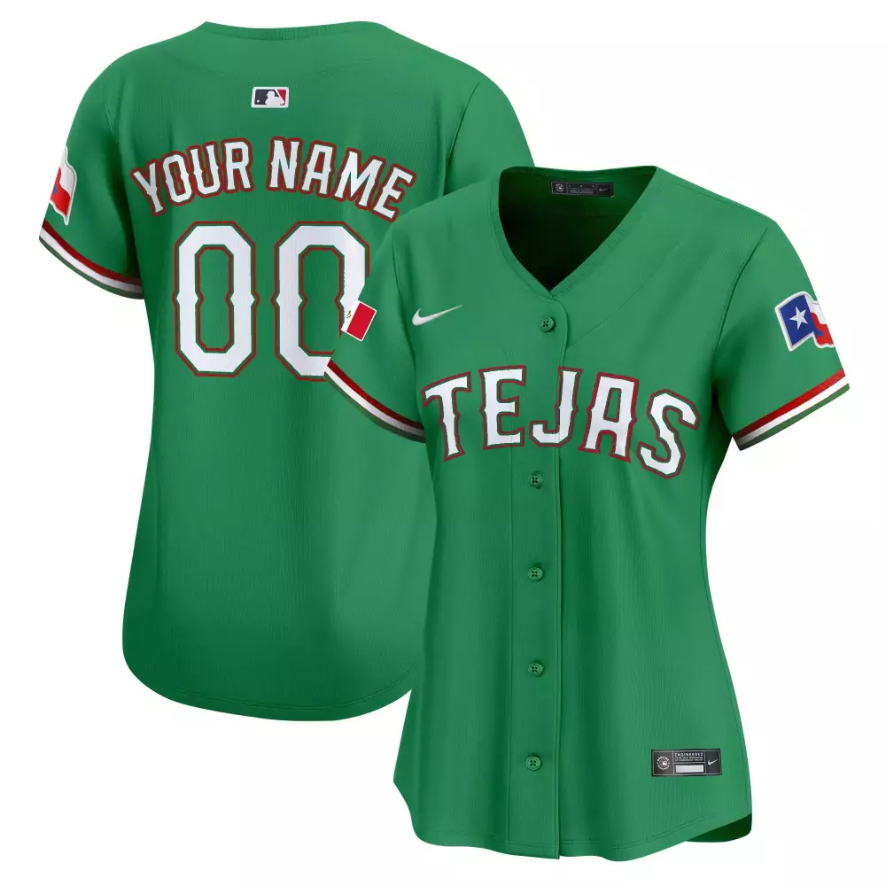 Women's Texas Rangers Green Jersey | 2023 World Series Mexico Custom | Stitched Fan Gear for Men, Women & Youth