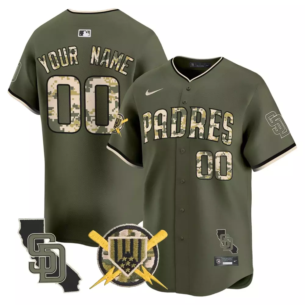 San Diego Padres Youth Green Armed Forces Day Vapor Premier Limited Jersey | Custom Stitched | Fan Gear for Men, Women & Youth