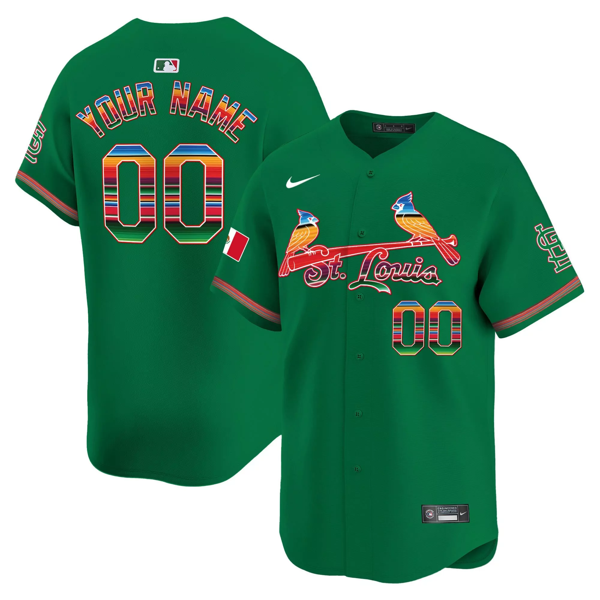 green men st louis cardinals mexico vapor premier limited custom jersey all stitched