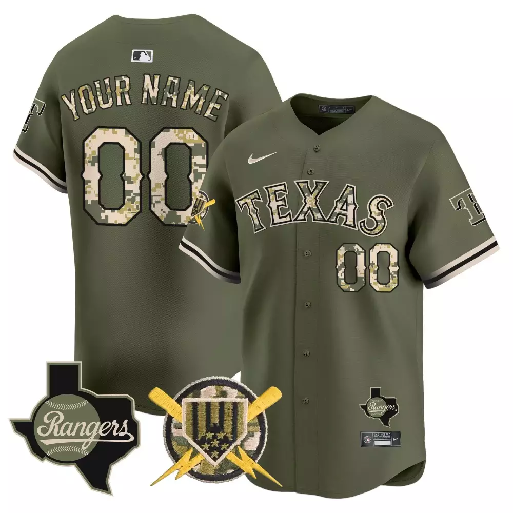 green youth texas rangers armed forces day vapor premier limited custom jersey all stitched