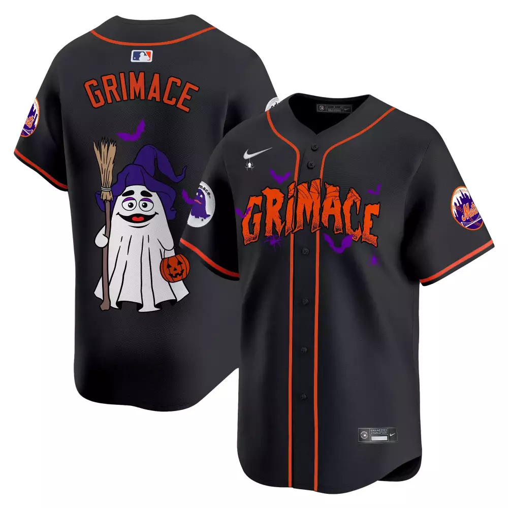 grimace black unisex new york mets grimace halloween vapor premier limited jersey printed