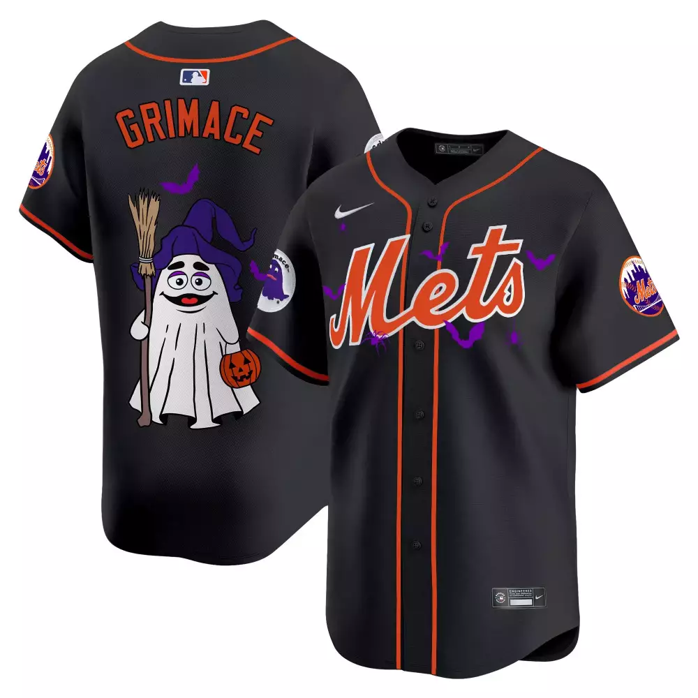 grimace black unisex new york mets grimace halloween vapor premier limited jersey printed