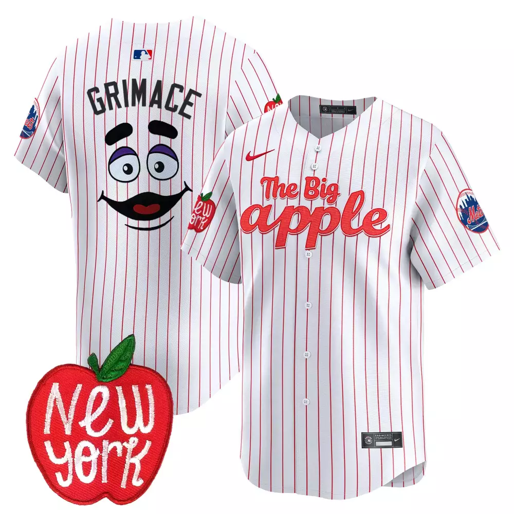 grimace pinstripe mens new york mets grimace vapor premier limited jersey all stitched