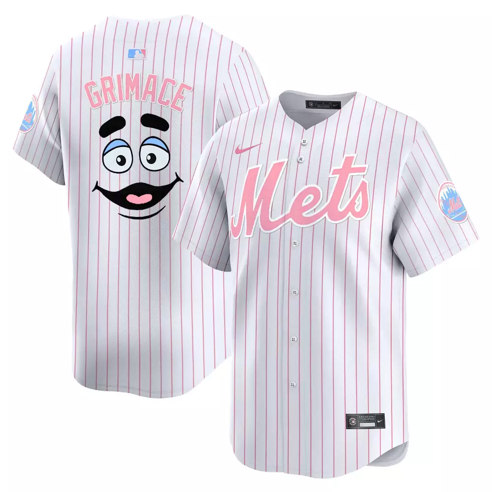 grimace pinstripe mens new york mets grimace vapor premier limited jersey all stitched