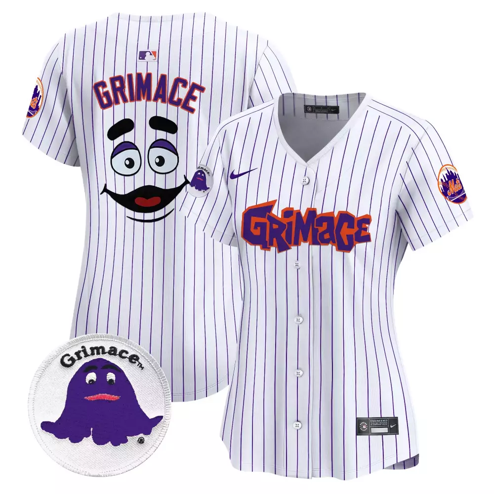 grimace pinstripe unisex new york mets grimace vapor premier limited jersey printed