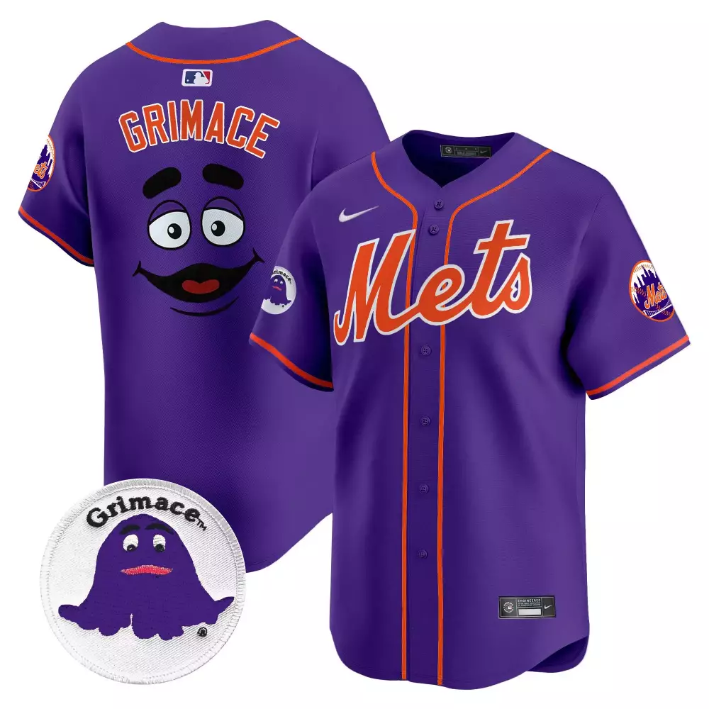 grimace pinstripe unisex new york mets grimace vapor premier limited jersey printed