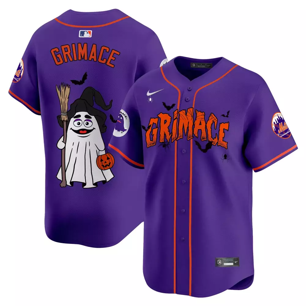 grimace purple mens new york mets grimace vapor premier limited jersey v2 all stitched