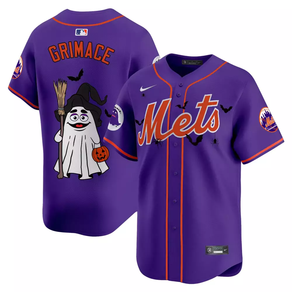 grimace purple mens new york mets grimace vapor premier limited jersey v2 all stitched