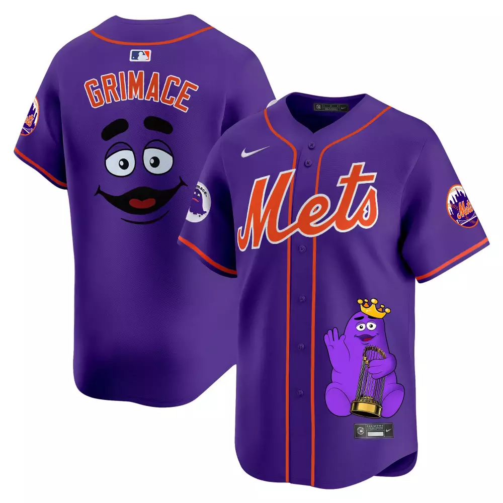 grimace purple unisex new york mets grimace vapor premier limited jersey printed