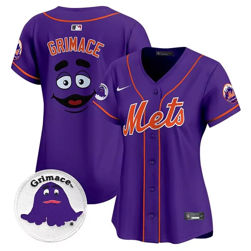 grimace purple unisex new york mets grimace vapor premier limited jersey printed