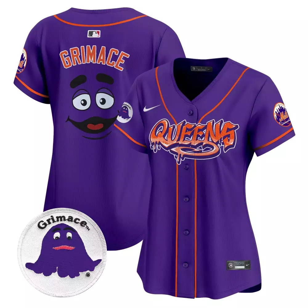 grimace purple unisex new york mets grimace vapor premier limited jersey printed