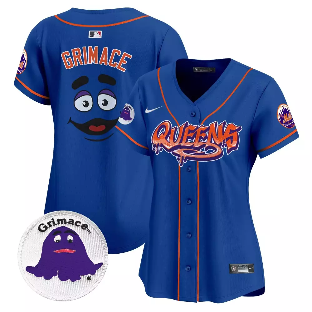 grimace royal mens new york mets biggie smalls vapor premier limited jersey all stitched