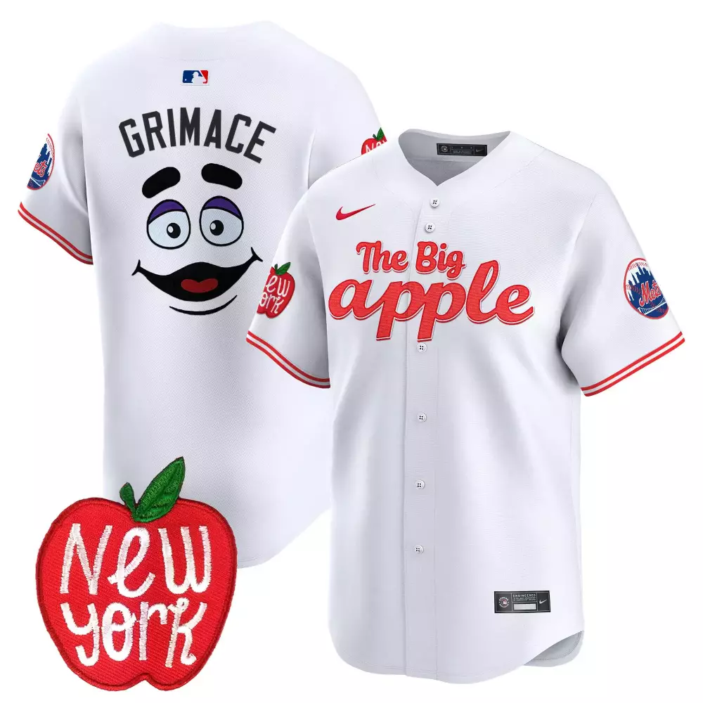 grimace white mens new york mets queens graffiti vapor premier limited jersey all stitched