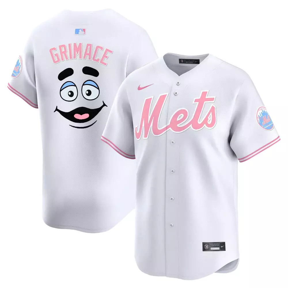 grimace white mens new york mets queens graffiti vapor premier limited jersey all stitched