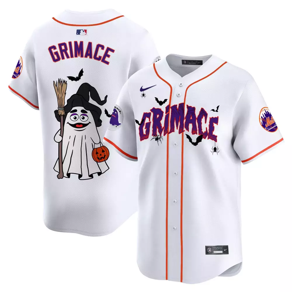 grimace white mens new york mets queens graffiti vapor premier limited jersey all stitched