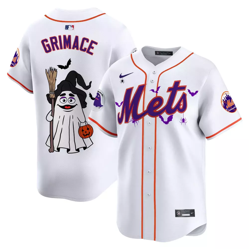 grimace white mens new york mets queens graffiti vapor premier limited jersey all stitched