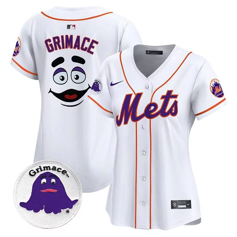 grimace white unisex new york mets grimace vapor premier limited jersey printed