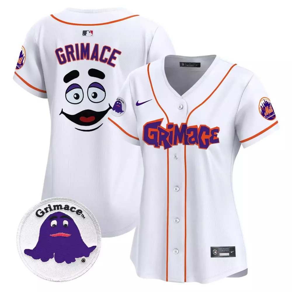 grimace white unisex new york mets grimace vapor premier limited jersey printed