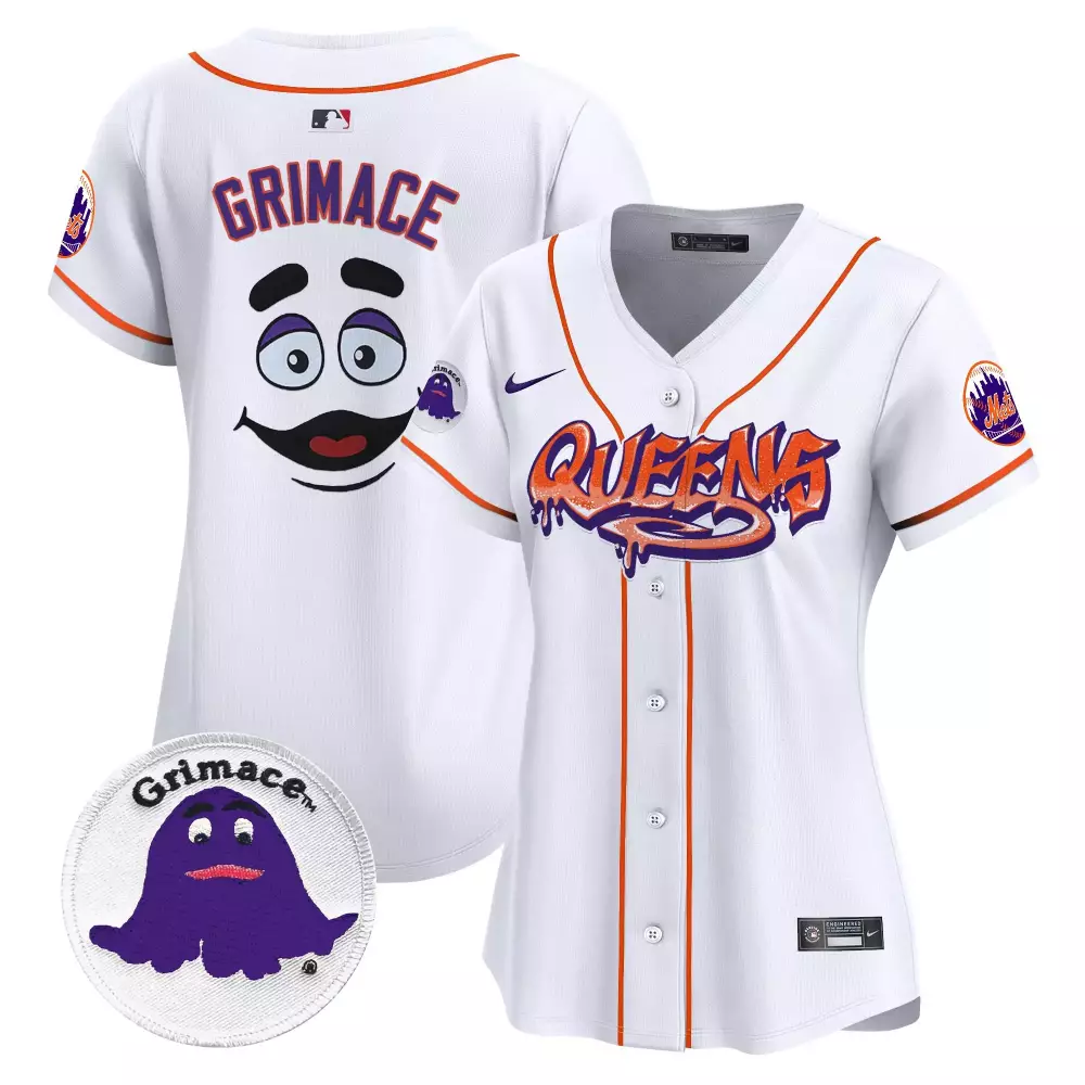 grimace white unisex new york mets grimace vapor premier limited jersey printed
