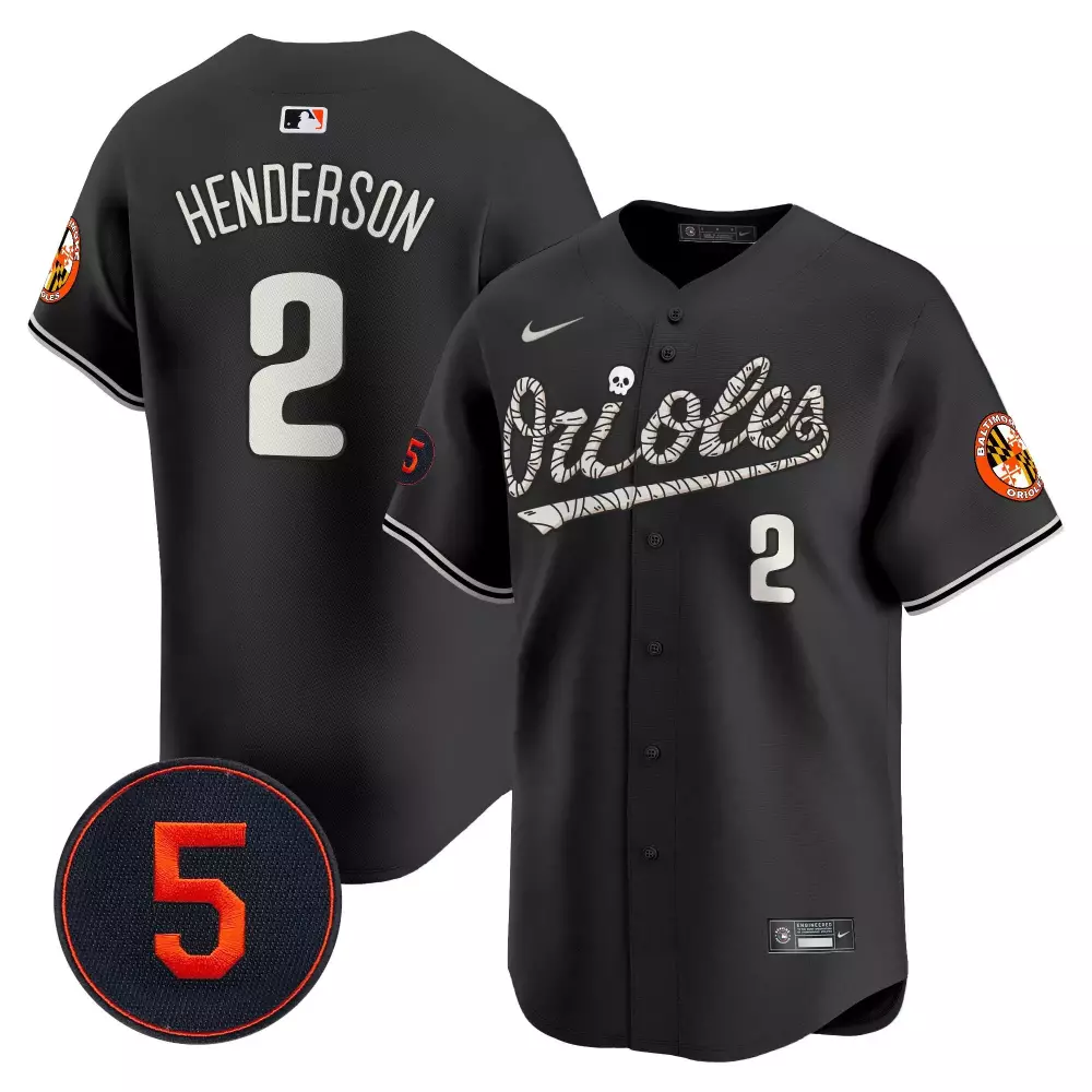 gunnar henderson alternate women s baltimore orioles halloween vapor premier limited jersey all stitched