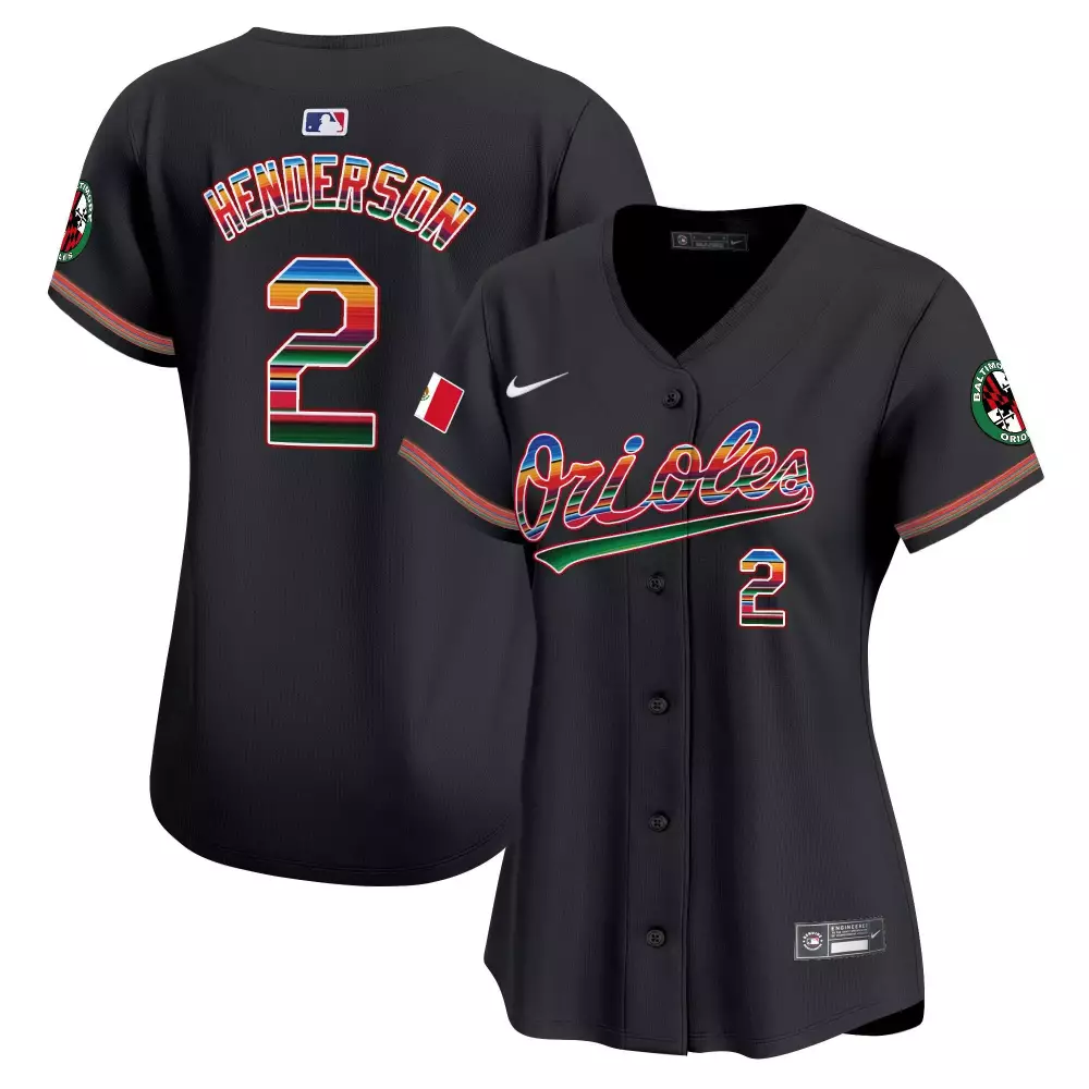 gunnar henderson black women s baltimore orioles robinson patch vapor premier limited jersey v7 all stitched