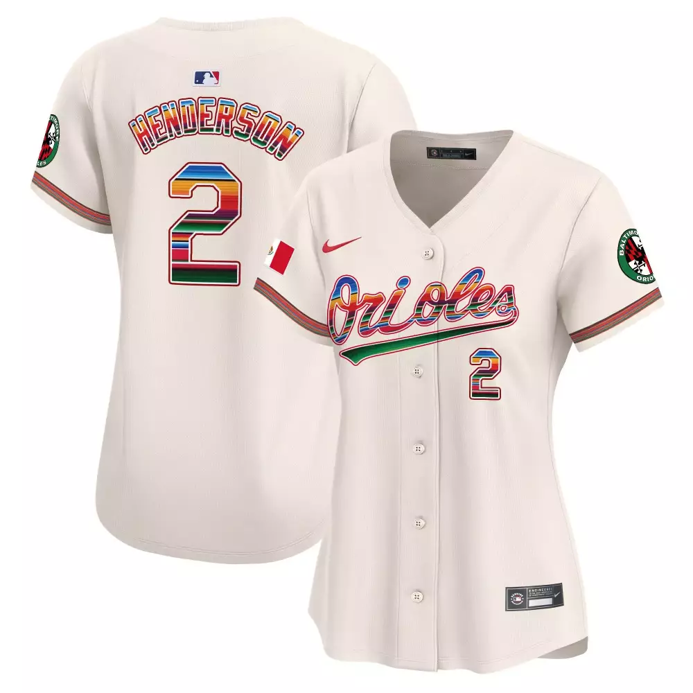 gunnar henderson cream women s baltimore orioles robinson patch vapor premier limited jersey v6 all stitched
