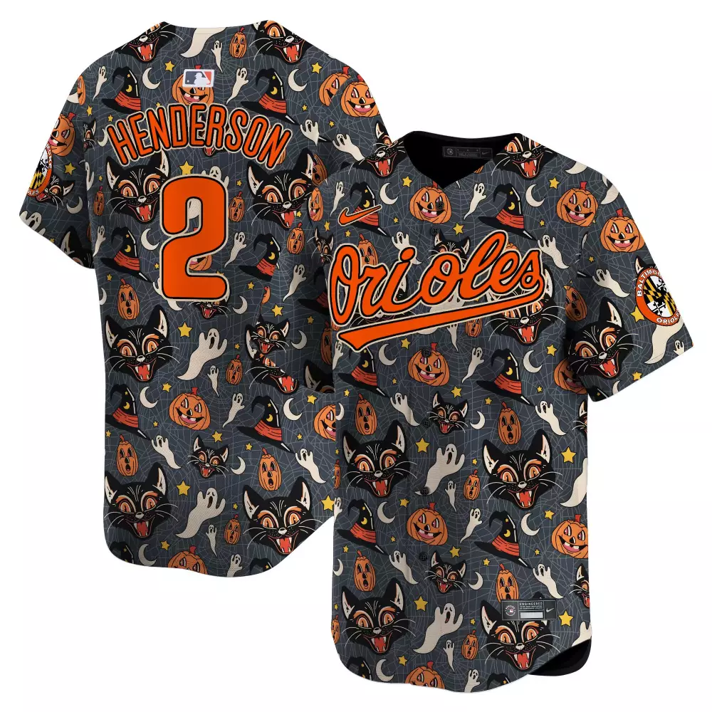 gunnar henderson men baltimore orioles halloween vapor premier limited jersey printed