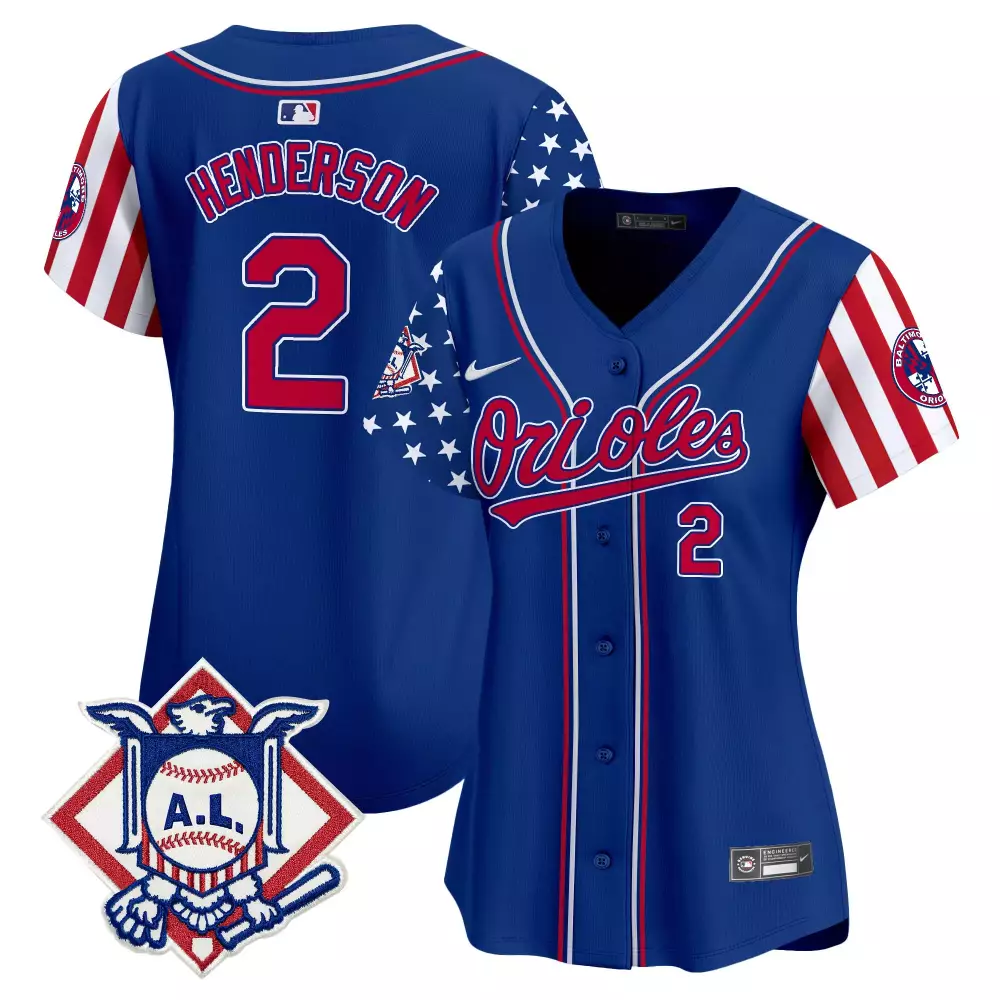 gunnar henderson red womens baltimore orioles 2024 fourth of july vapor premier limited jersey all stitched
