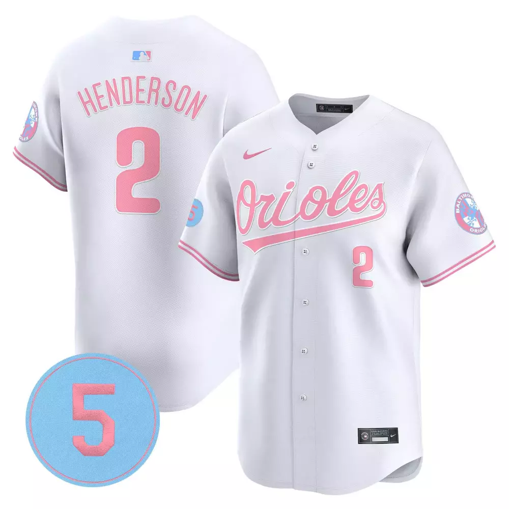 gunnar henderson white mens baltimore orioles mexico vapor premier limited jersey all stitched