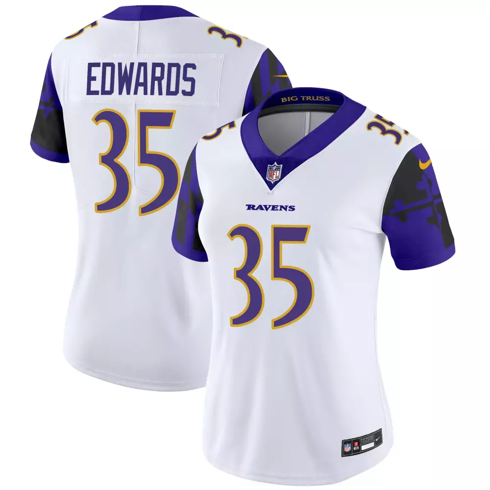 gus edwards white mens baltimore ravens maryland patch vapor limited jersey all stitched