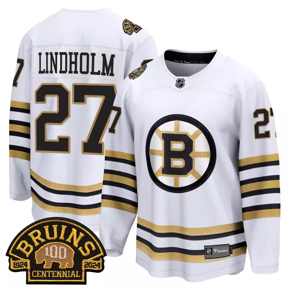 hampus lindholm white mens boston bruins 100 bb centennial patch breakaway jersey all stitched
