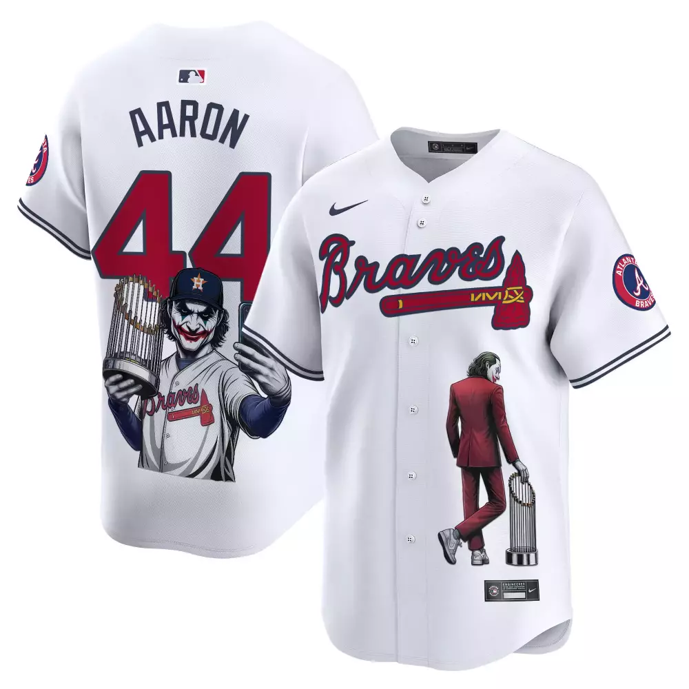 hank aaron white unisex atlanta braves bubblegum pink vapor premier limited jersey all stitched