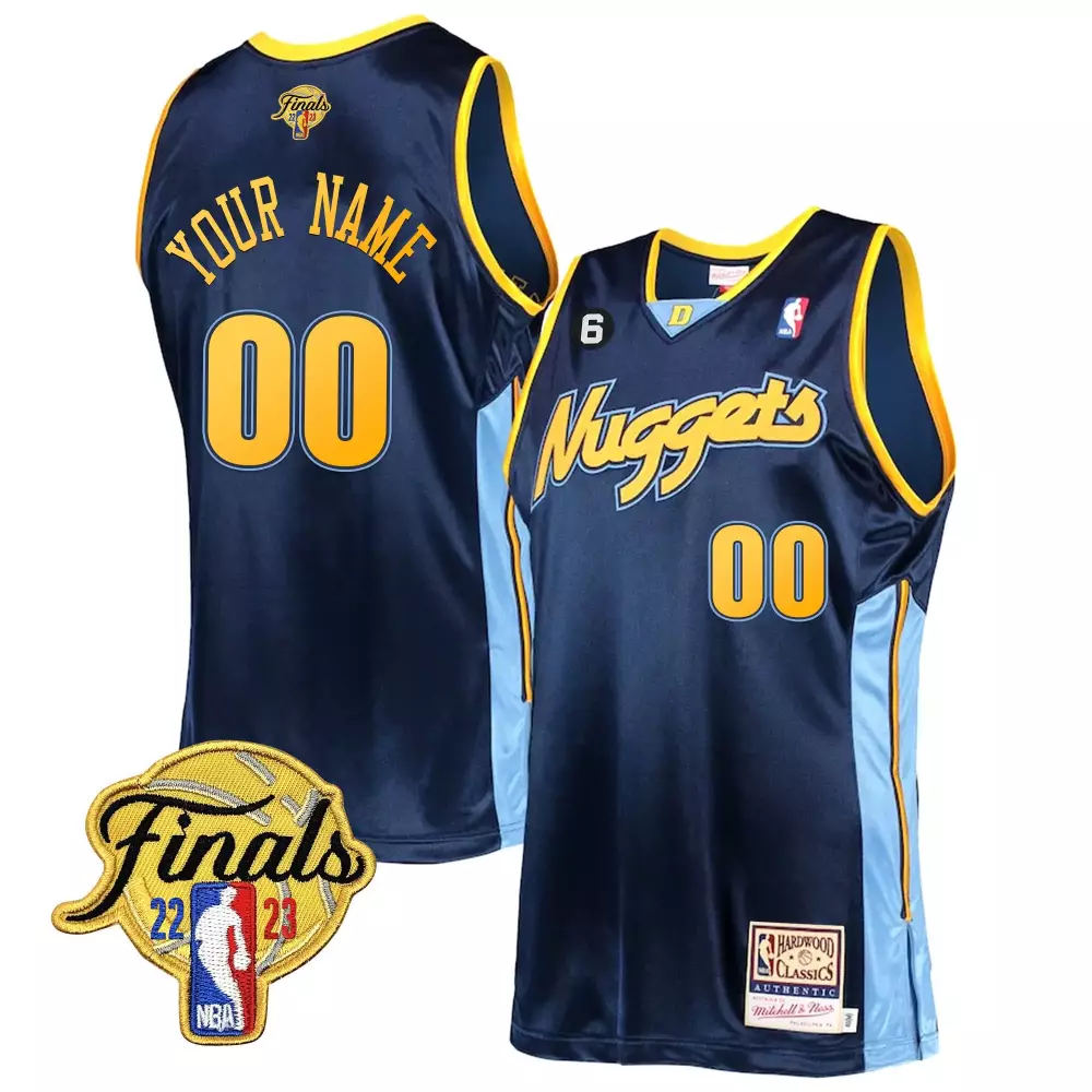 hardwood classics men denver nuggets 2023 finals champions patch collection custom jersey v2 all stitched