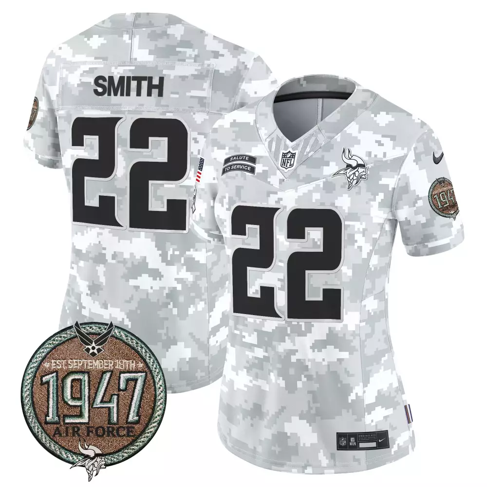 gold youth minnesota vikings bud grant patch classic limited custom jersey v2 all stitched