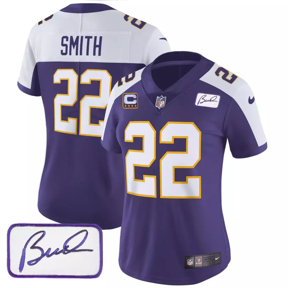 harrison smith alternate womens minnesota vikings bud grant patch classic limited jersey all stitched