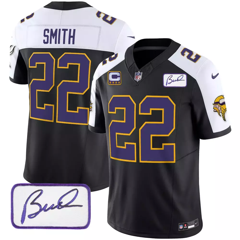 harrison smith black alternate mens minnesota vikings bud grant patch classic limited jersey v3 all stitched