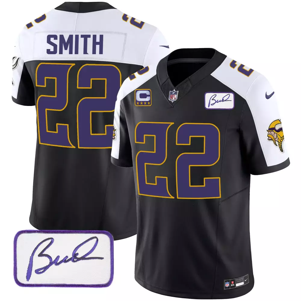 harrison smith black alternate mens minnesota vikings bud grant patch classic limited jersey v3 all stitched
