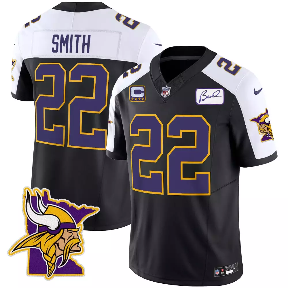 harrison smith black alternate mens minnesota vikings bud grant patch classic limited jersey v3 all stitched