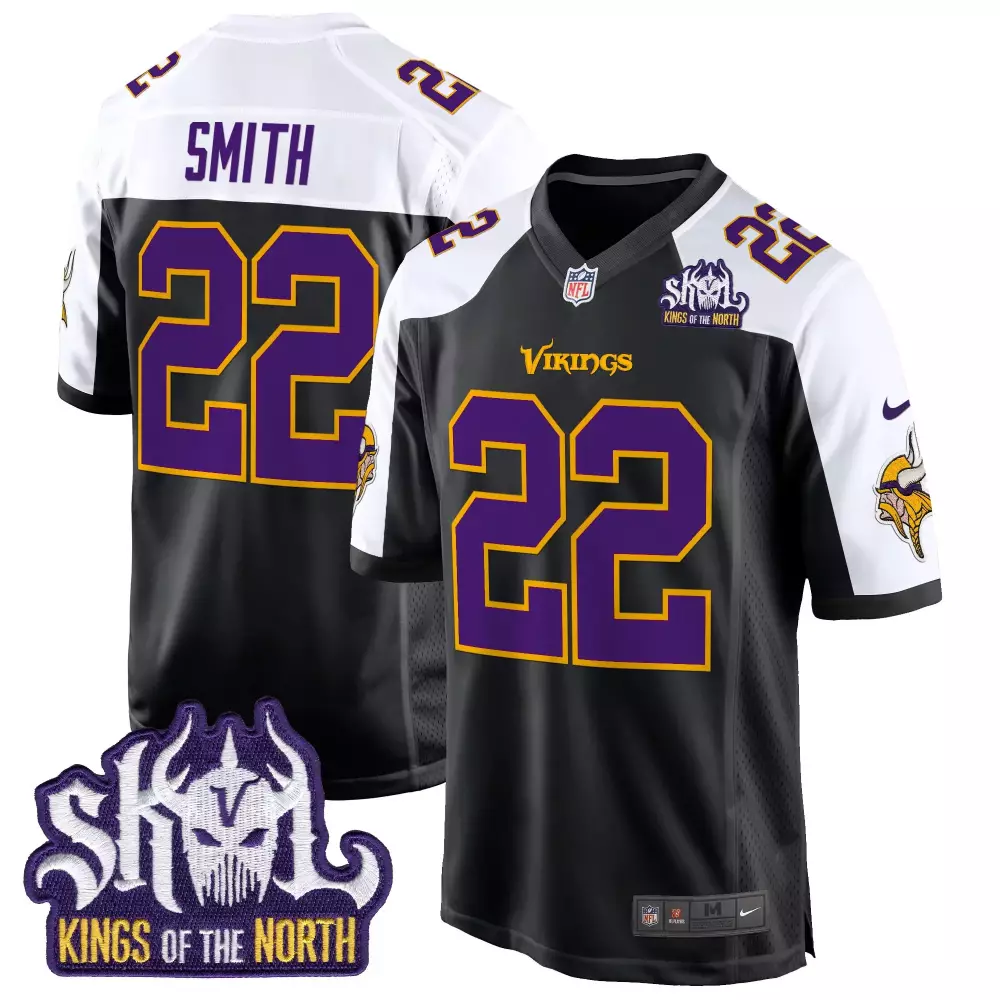 harrison smith black alternate mens minnesota vikings king of the north patch throwback game jersey all stitched