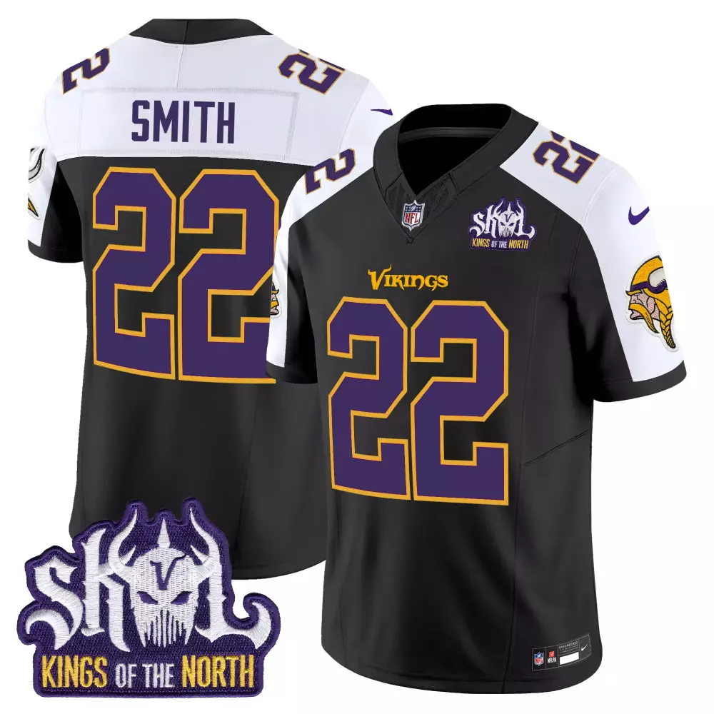 harrison smith black alternate mens minnesota vikings king of the north patch throwback game jersey all stitched